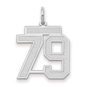 14k White Gold, Jersey Collection, Medium Number 79 Pendant